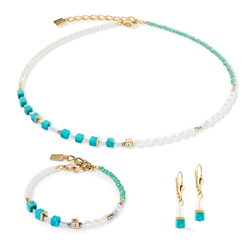 1126/30-0605 cdl geocube&amp;pearls aqua green arms