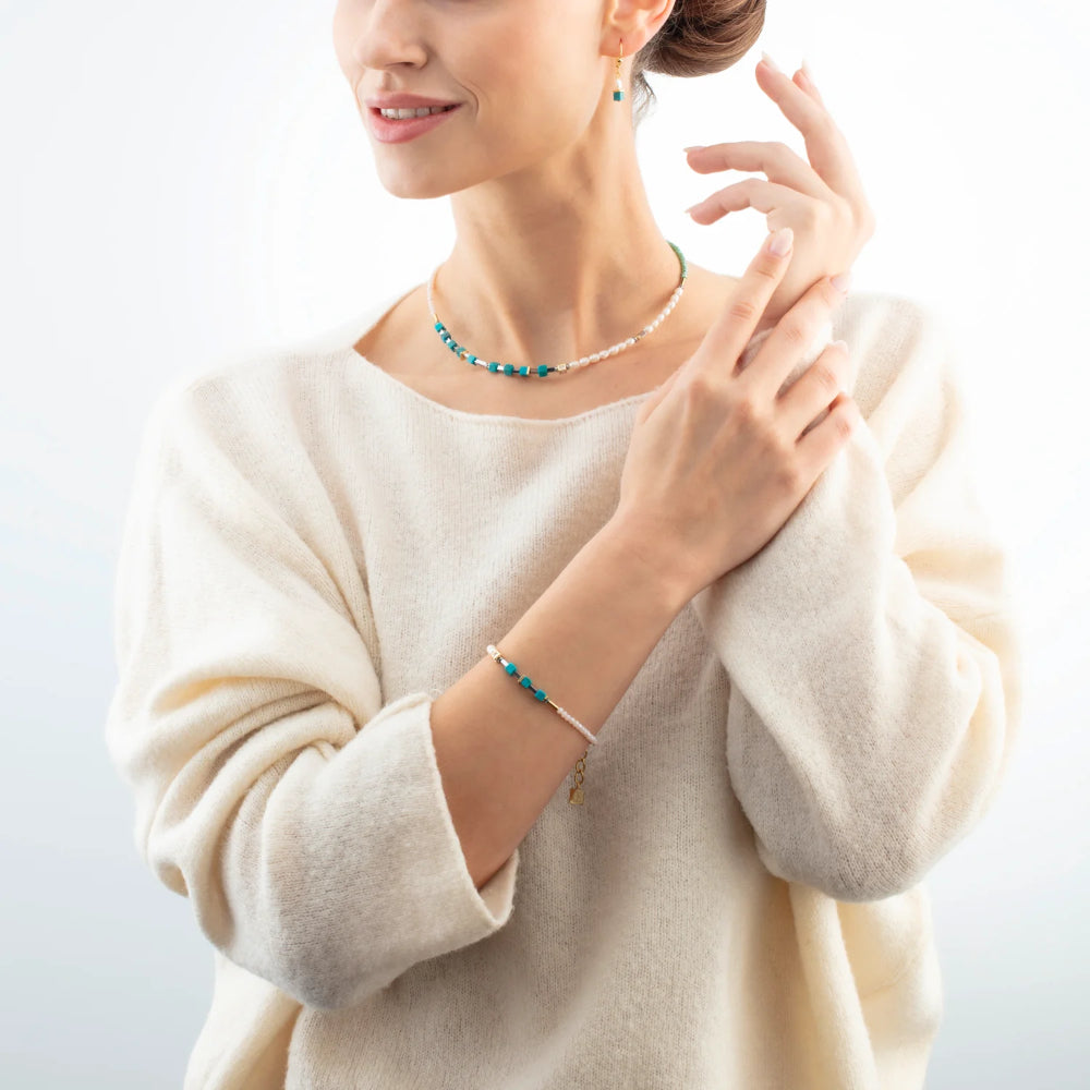 1126/30-0605 cdl geocube&amp;pearls aqua green arms