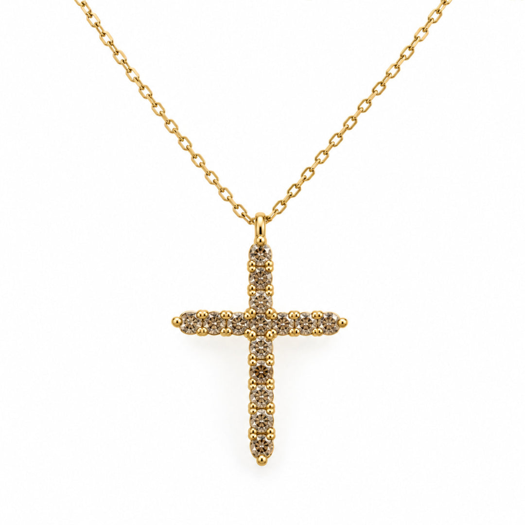 Croce Diamanti Bianchi & Brown