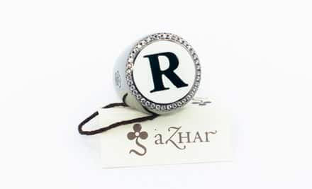 147R-WW ANELLO ARGENTO CROMATO NERO LETTERA R