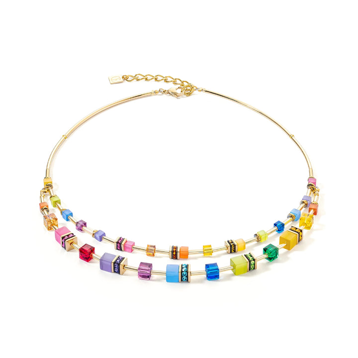 2810/10-1500 cdl double geocube multicolor necklace