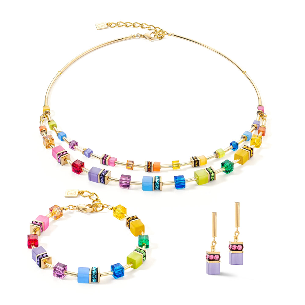 2810/10-1500 cdl double geocube multicolor necklace