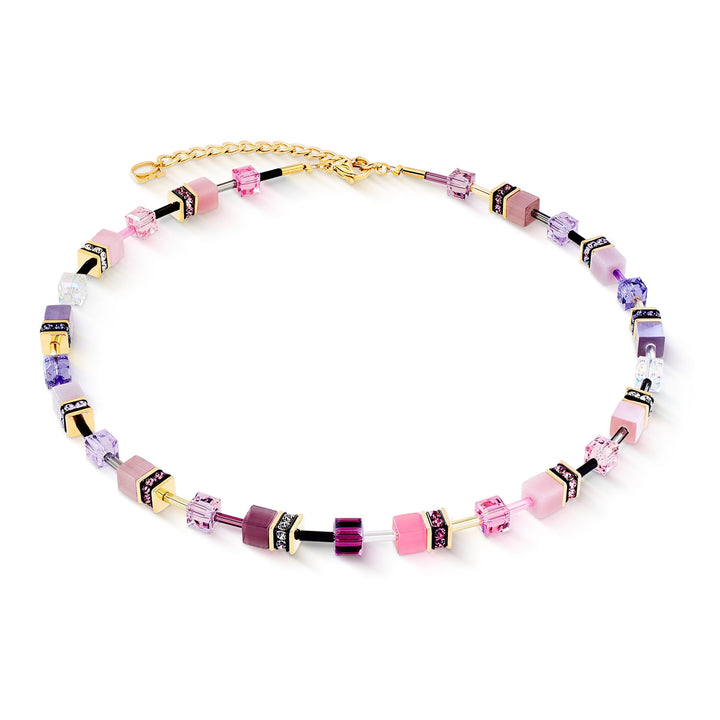 cdl geocube rosa viola collana oro