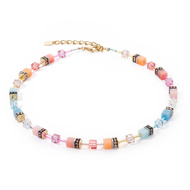 2838/10-2028 cdl geocube water-apricot gold necklace