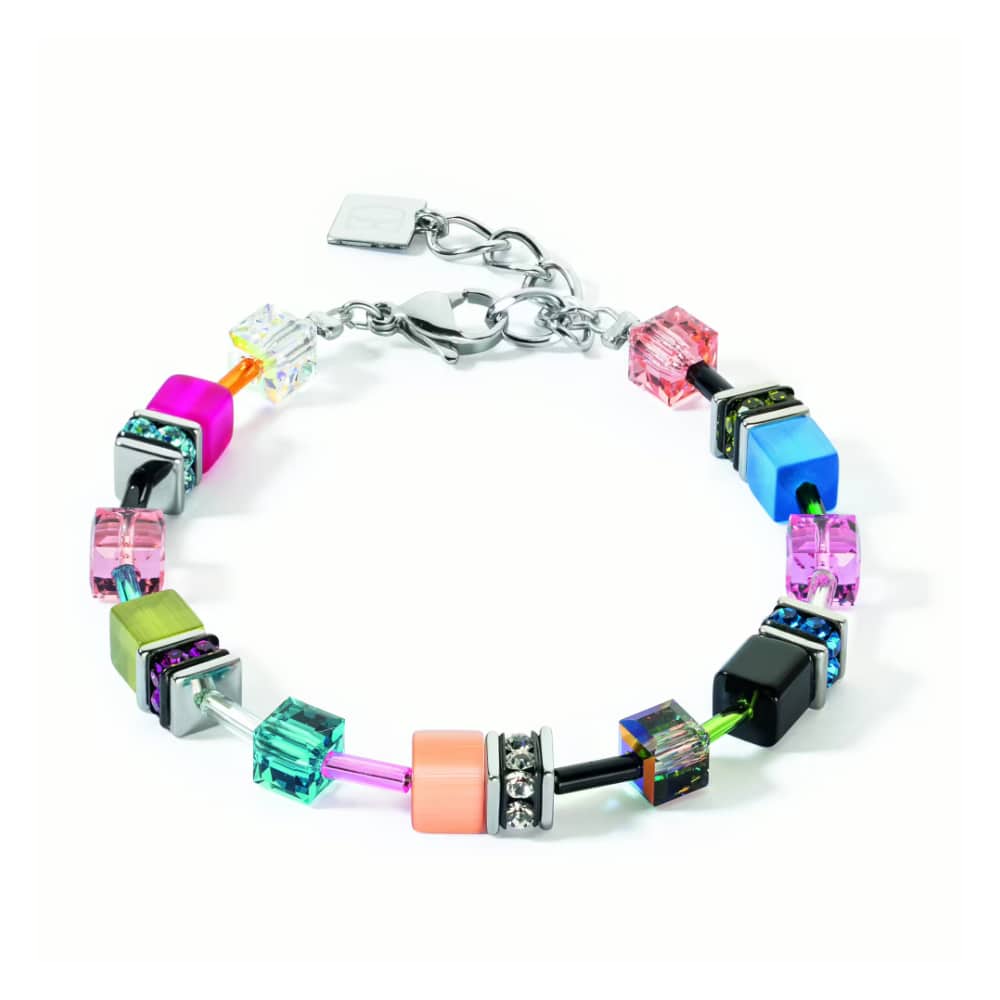 2838/30-1568 Geocube multicolor fancy bracelet silver