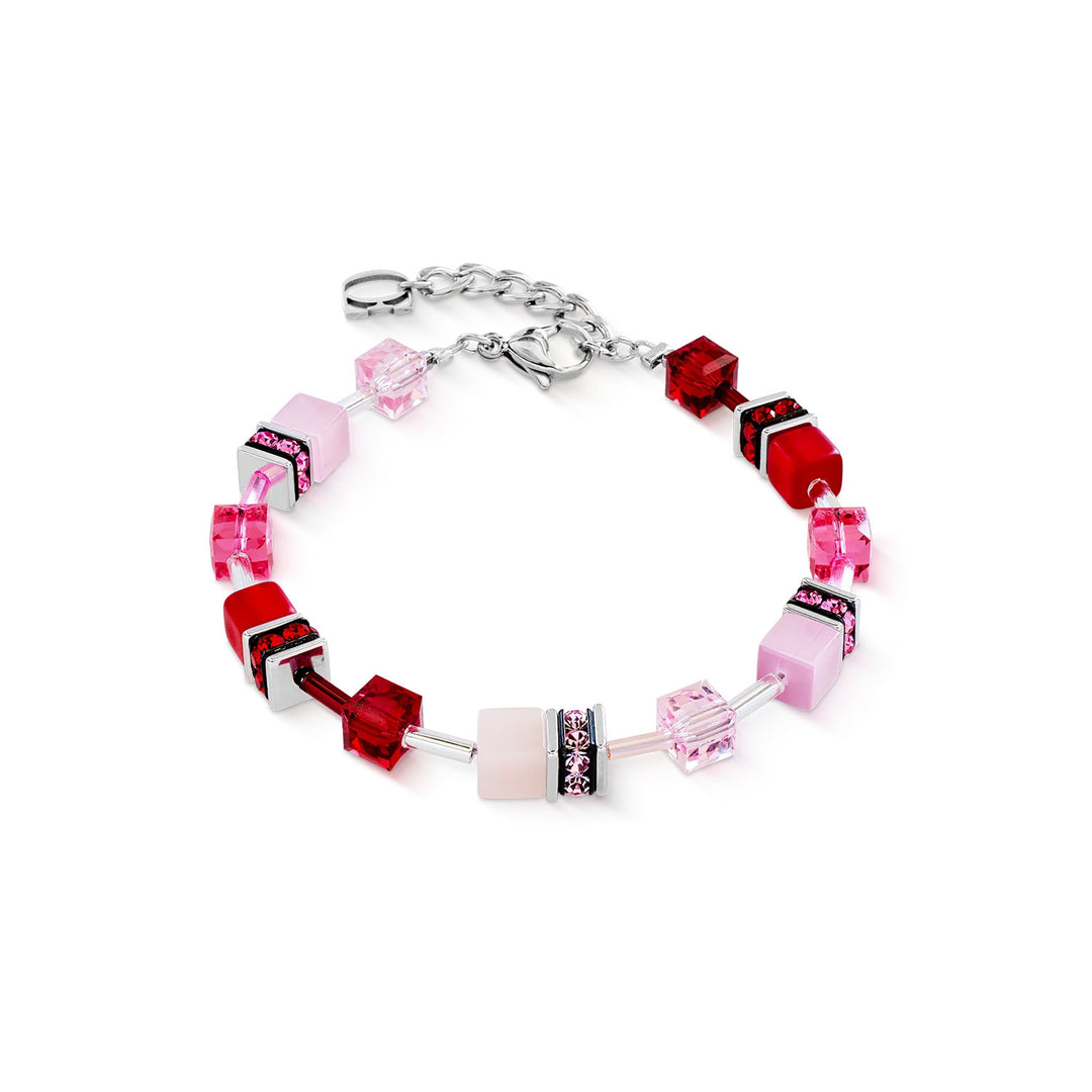 cdl geocube rosa rosso bracciale srgento