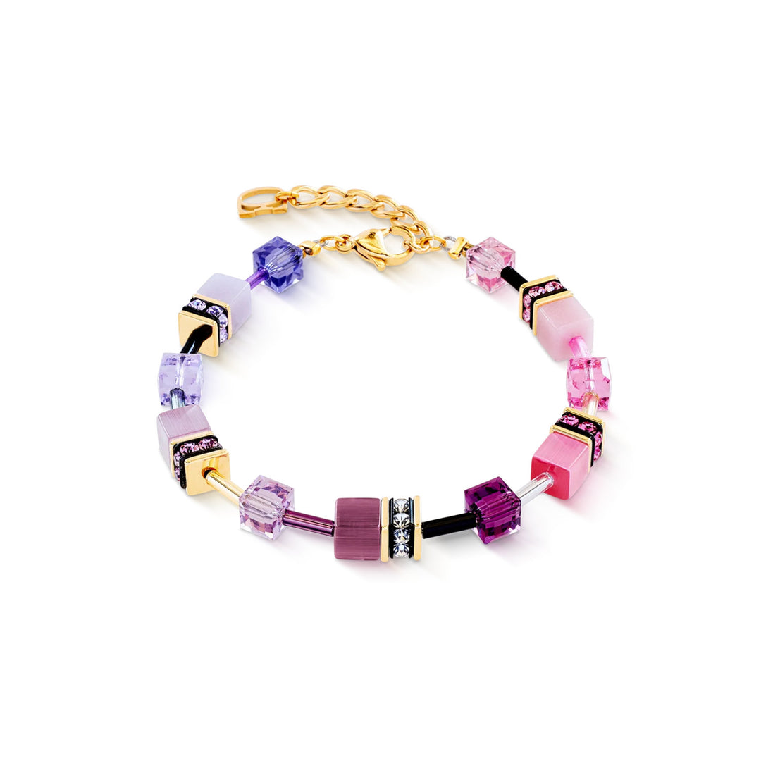 cdl geocube rosa-viola bracciale oro