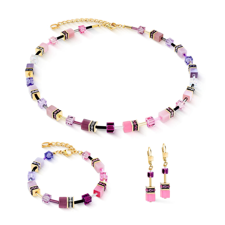 cdl geocube rosa-viola bracciale oro