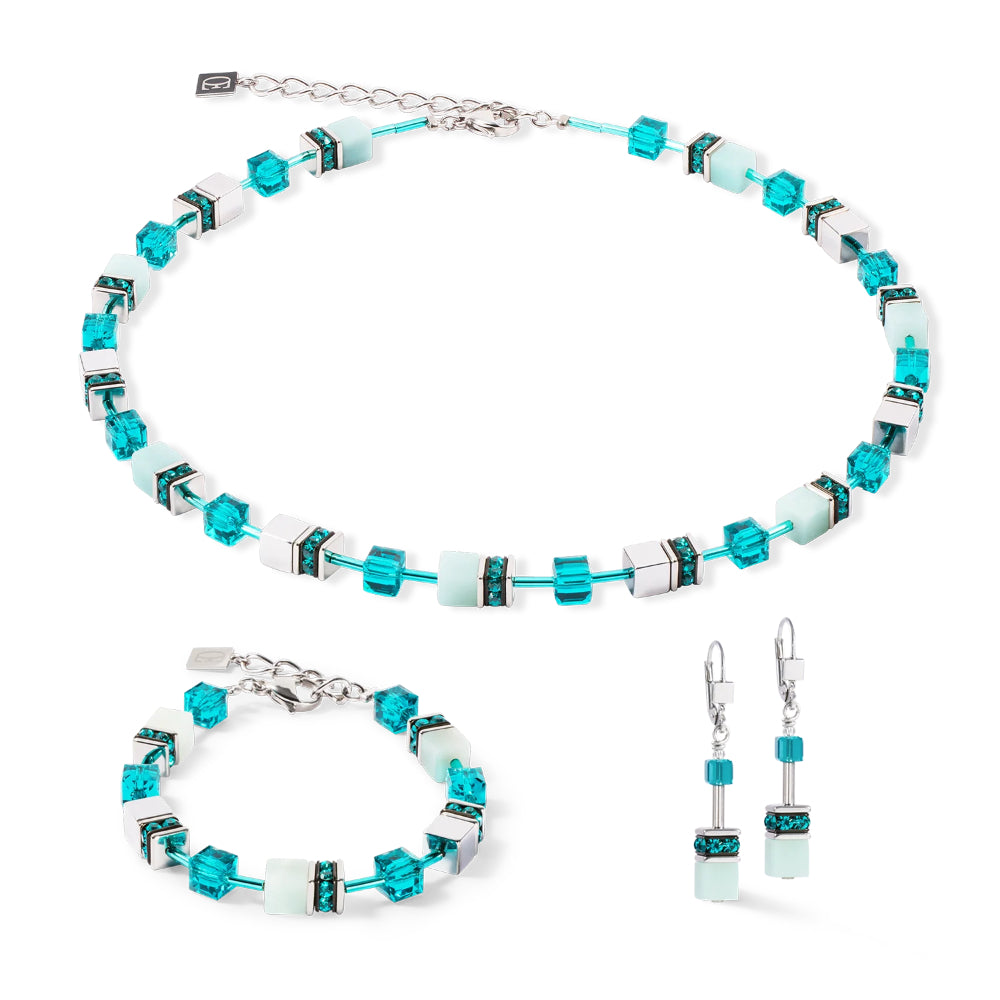 4010/30-0548 cdl geocube teal silver bracelet