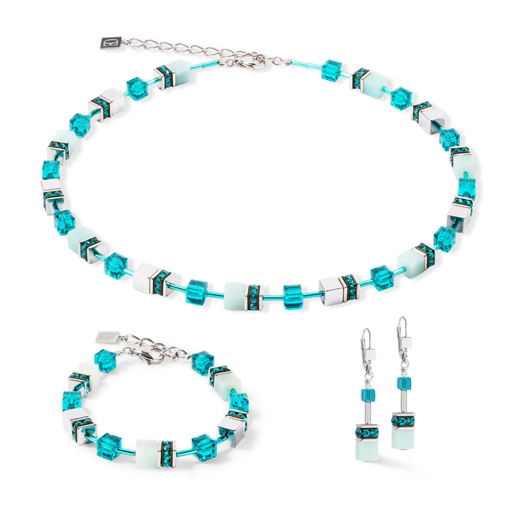 4010/30-0548 cdl geocube teal silver bracelet