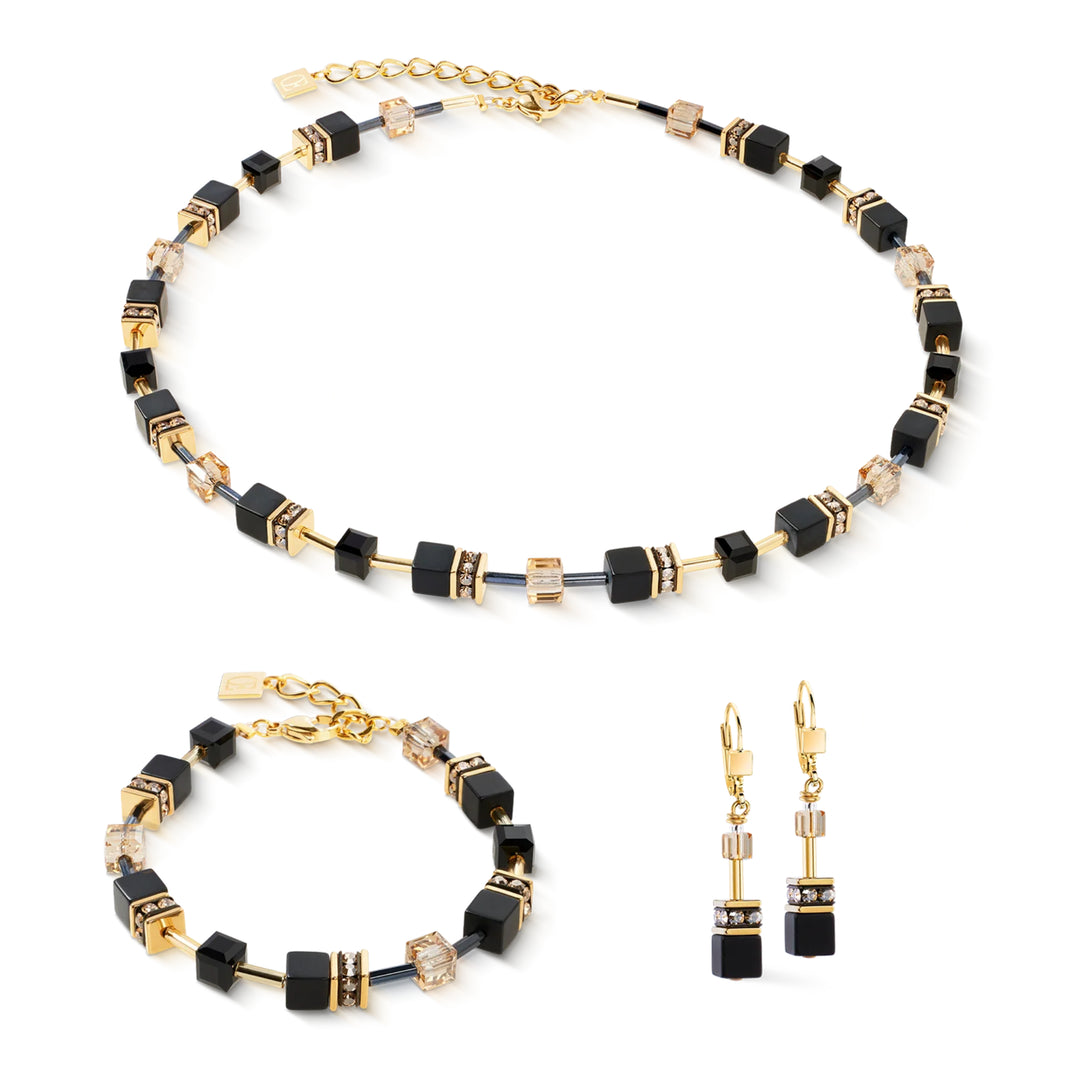 4018/30-1316 Bracciale GeoCUBE® onice nero-oro