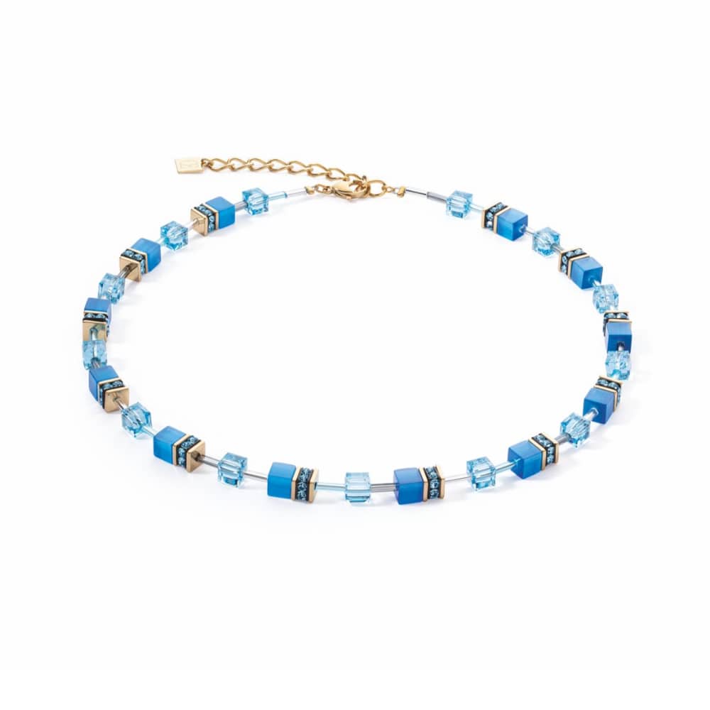 4020/10-0600 Geocube turquoise gold necklace