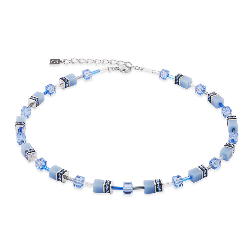 4020/10-0717 cdl geocube blue silver necklace