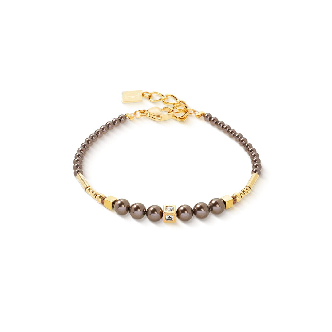Bracciale Shimmering Princess Pearls oro-marrone