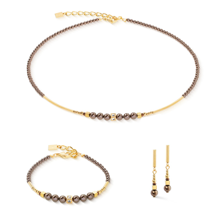 Bracciale Shimmering Princess Pearls oro-marrone