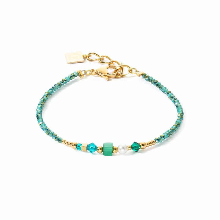 4355/30-0516 gold-green square stripes bracelet