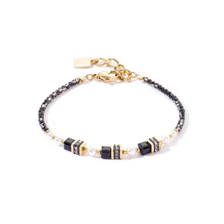 4567/30-1300 Sparkling Princess Gold-Black Bracelet