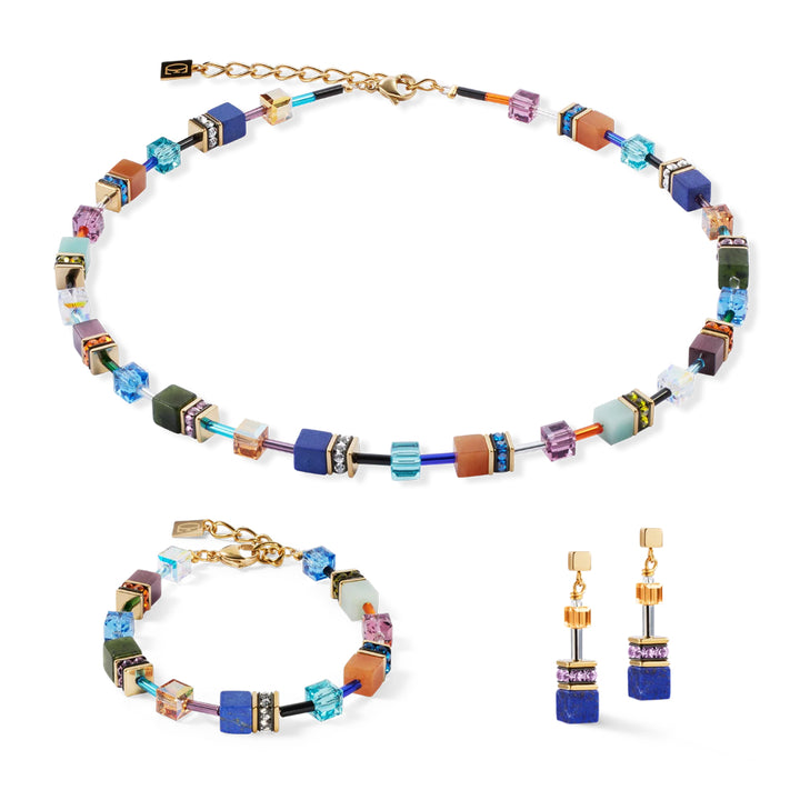 cdl geocube multicolor motion collana oro