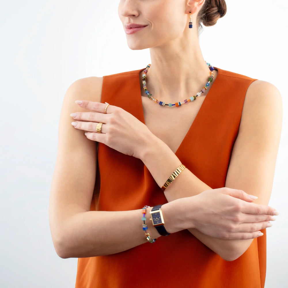 cdl geocube multicolor motion collana oro
