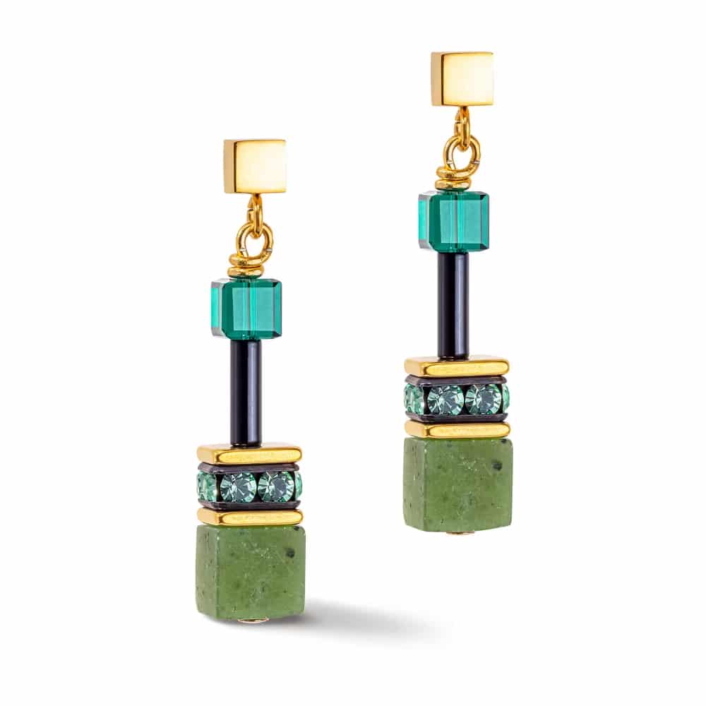 4905/21-0500 Geocube iconic precious green earring
