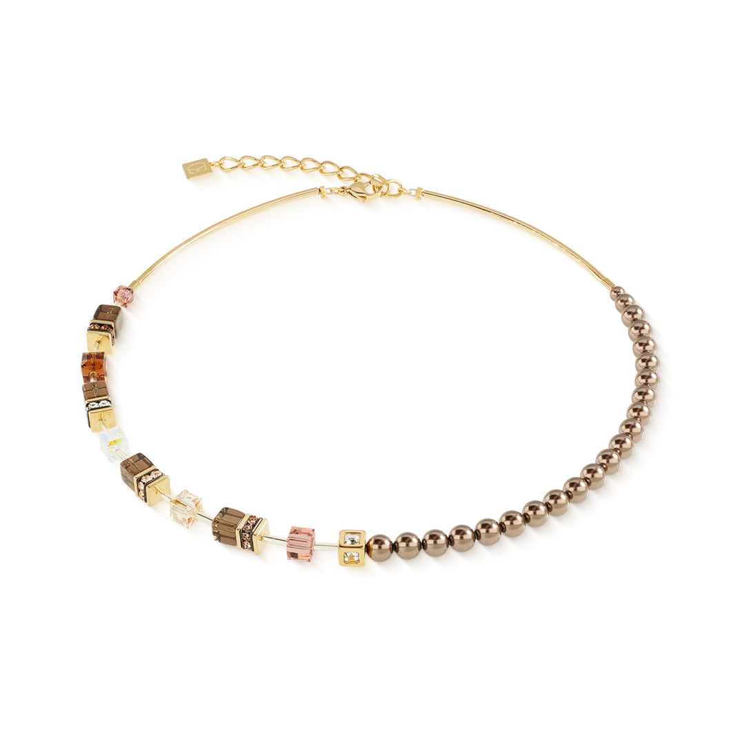 Collana GeoCUBE® Precious Fusion Pearls Mocha Mousse