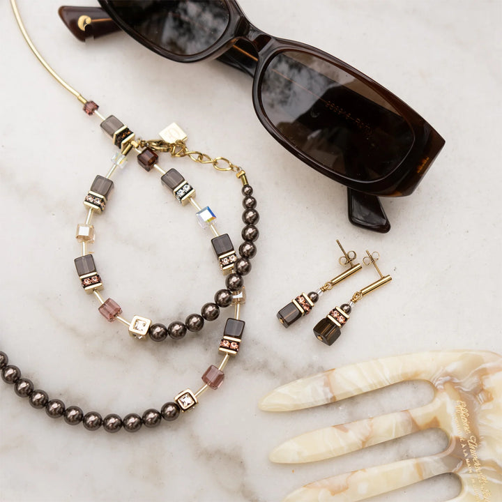 Collana GeoCUBE® Precious Fusion Pearls Mocha Mousse