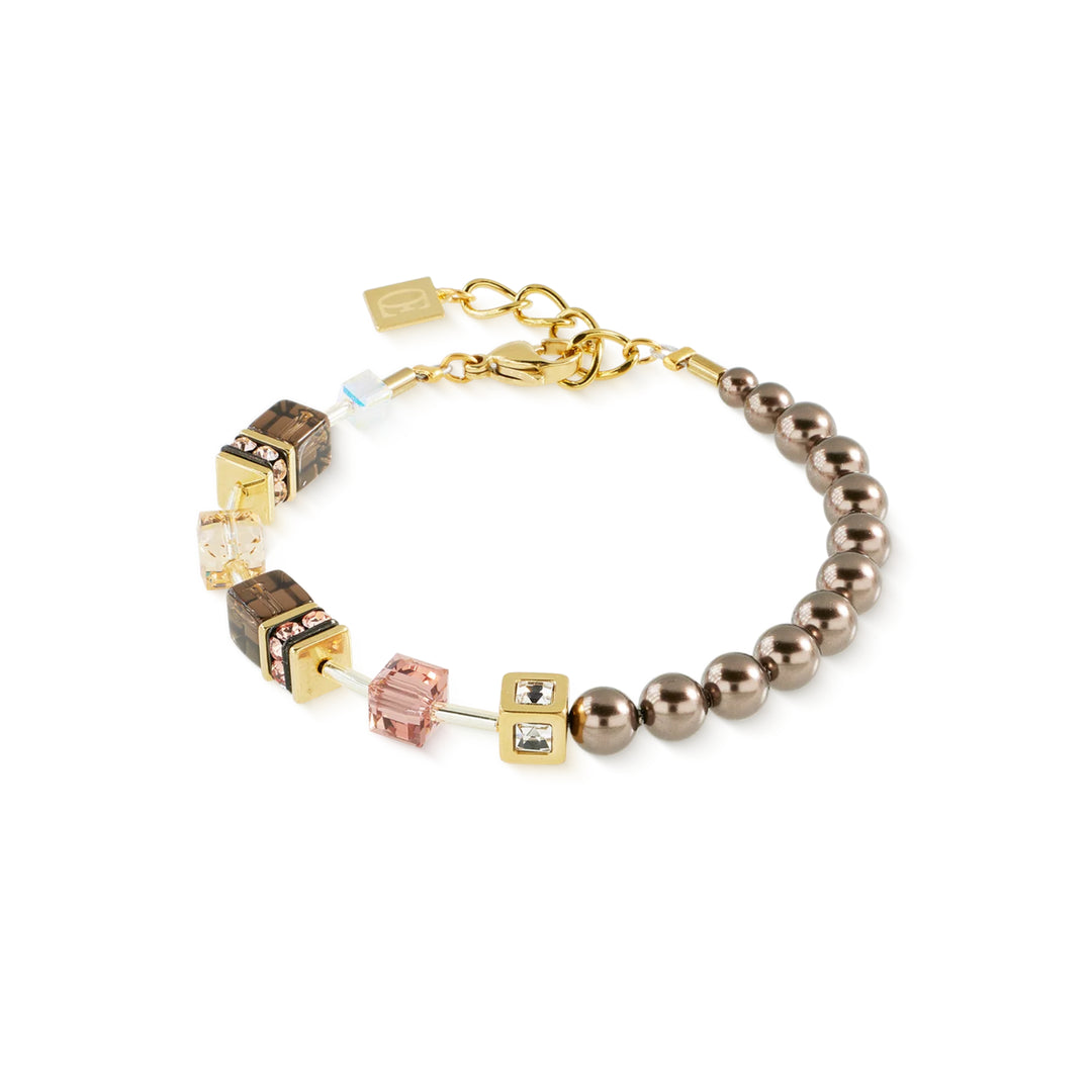 Bracciale GeoCUBE® Precious Fusion Pearls Mocha Mousse