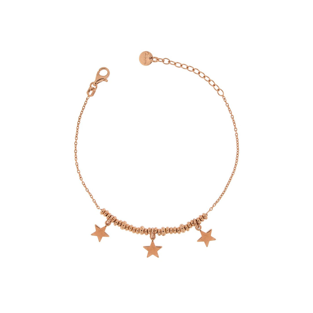 BR-003STE BRACCIALE ROSATO CON 3 STELLE