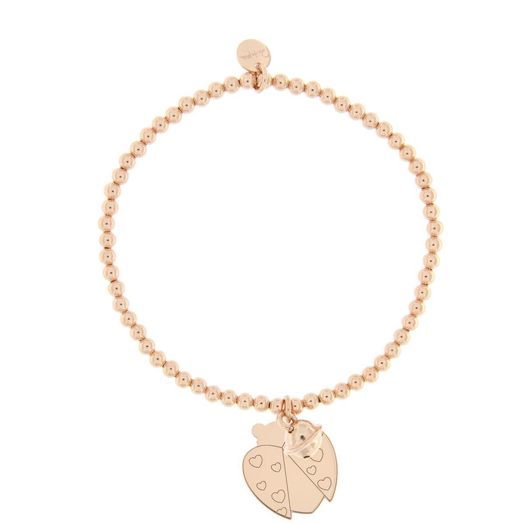 BRELAPXSCOC BRACCIALE ELASTICO COCCINELLE ROSATO