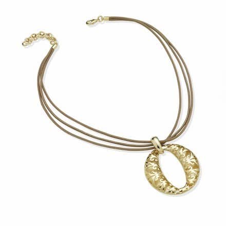 CL2139X COLLANA BRONZO ELETTROFORMATO DORATO E PEL