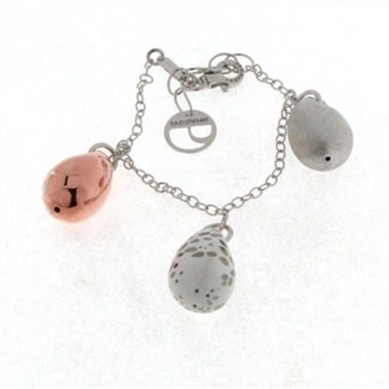 DOB02 BRACCIALE ARG ROSE' CERAMICA