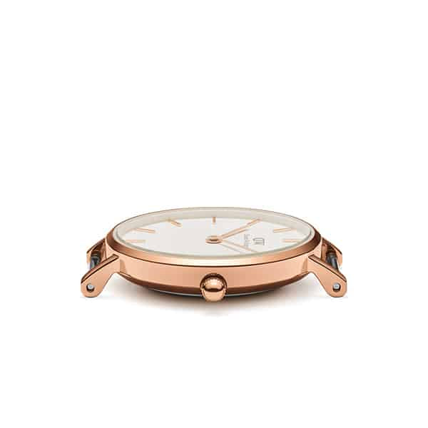 DW00100249 DW 28MM ROSE WHITE PETITE BOND WATCH
