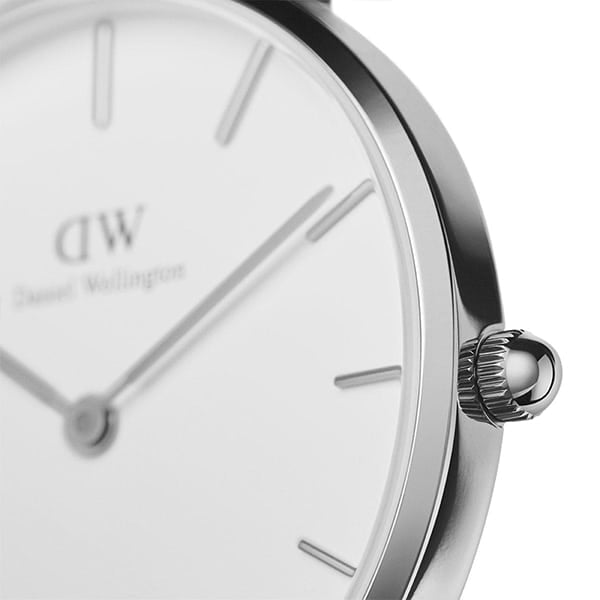 DW00100254 DW 32MM SILVER WHITE PETITE CO WATCH