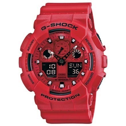 GA-100C-4AER G-SHOCK ROSSO QUADRANTE ROSSO