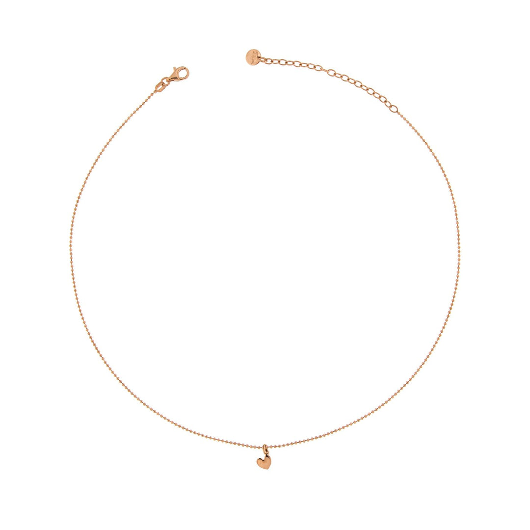 GR-002 CUO COLLANA CUORE BOMBATO ORO ROSATO