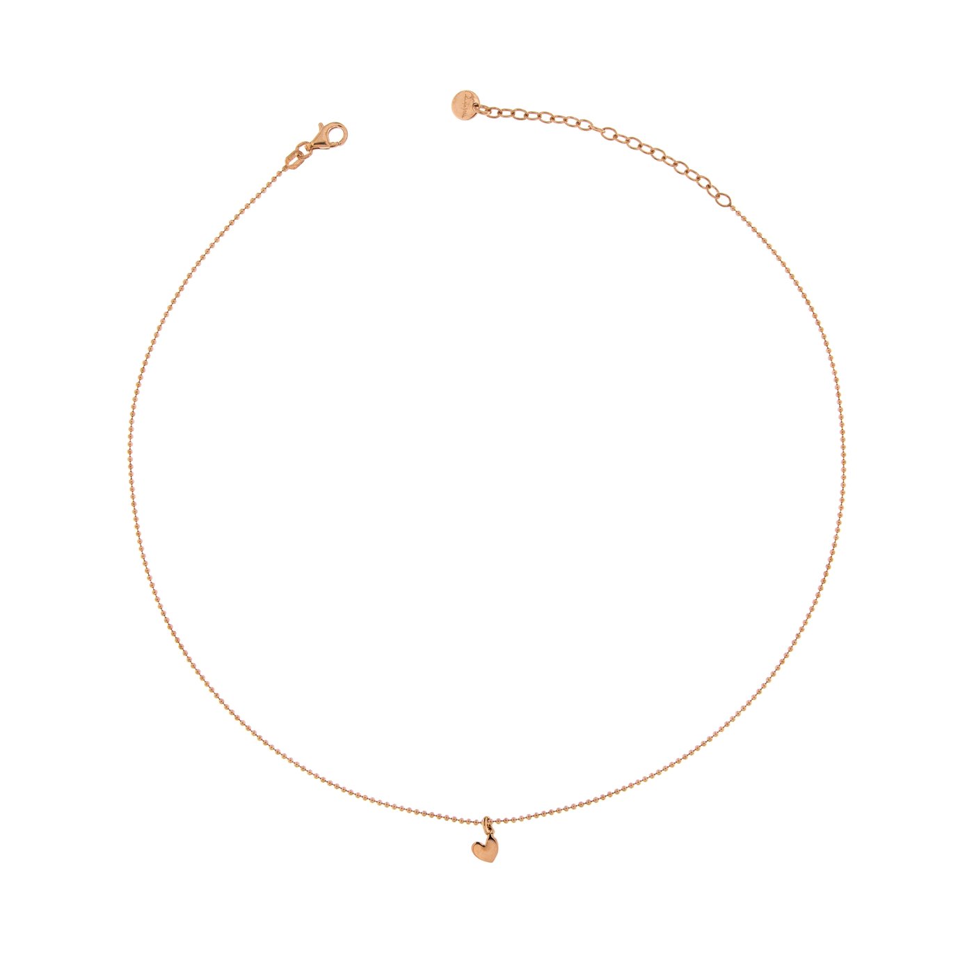 GR-002 CUO COLLANA CUORE BOMBATO ORO ROSATO
