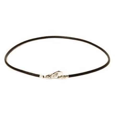 TLENE-00006 COLLANA CUOIO NERO 45 CM