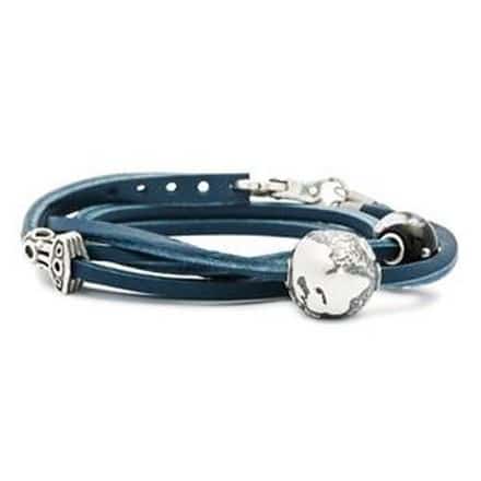 TLEBR-00013 BRACCIALE CUOIO BLU 36CM