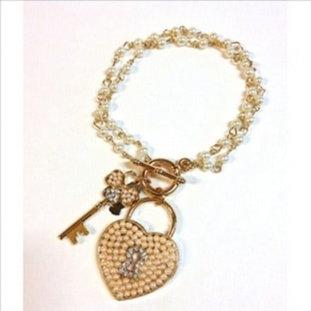 MZB70 BRACCIALE BRONZO PERLE