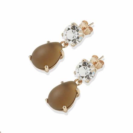 OR2143 ORECCHINI BRONZO ROSE' CRISTAL CAFFE'