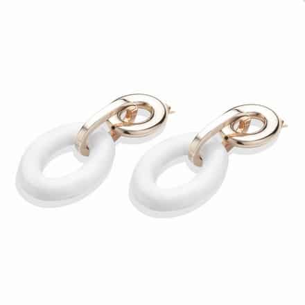 OR2152 ORECCHINI BRONZO ELETTROFORMATO ROSE' BIANC