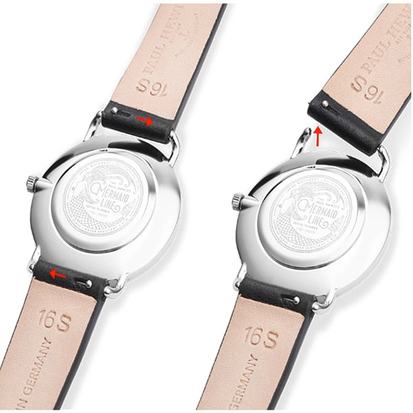 PH-M-S-W-4S WATCH MERMAID LINE WHITE SAND SS MESH