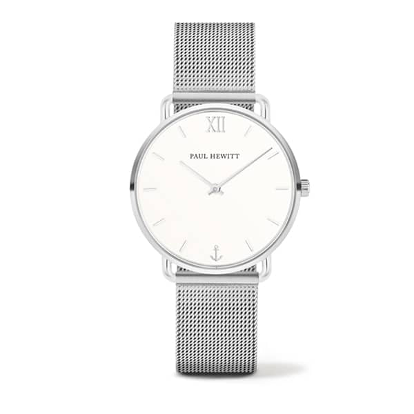 PH-M-S-W-4S WATCH MERMAID LINE WHITE SAND SS MESH