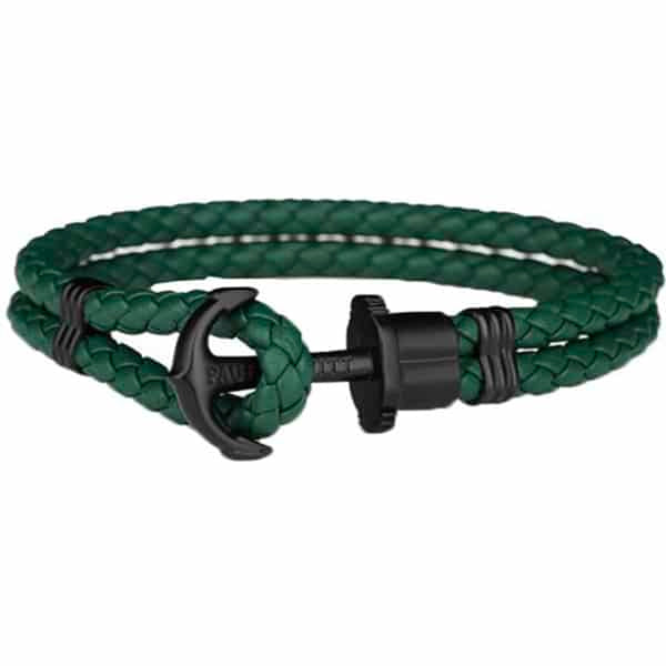 PH-PH-L-B-G-M ANCHOR BRACELET PHREP IP BLACK GREEN