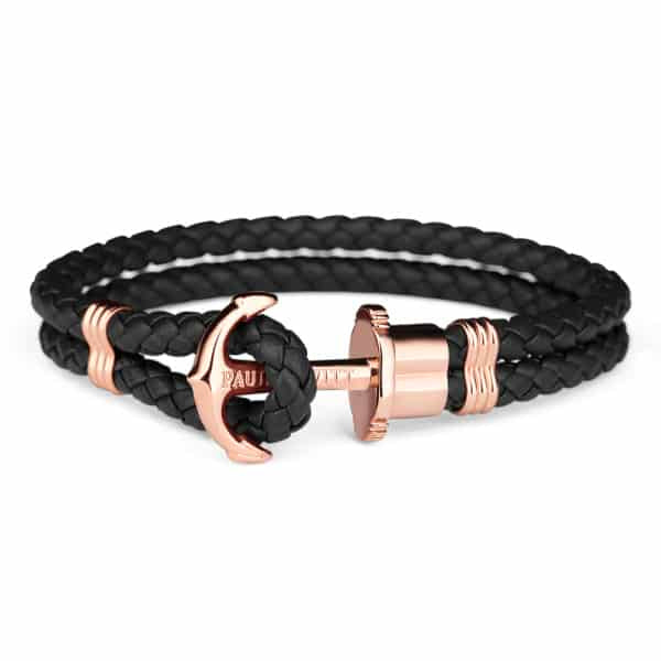 PH-PH-L-R-B-L ANCHOR BRACELET PHREP IP ROSE BLACK