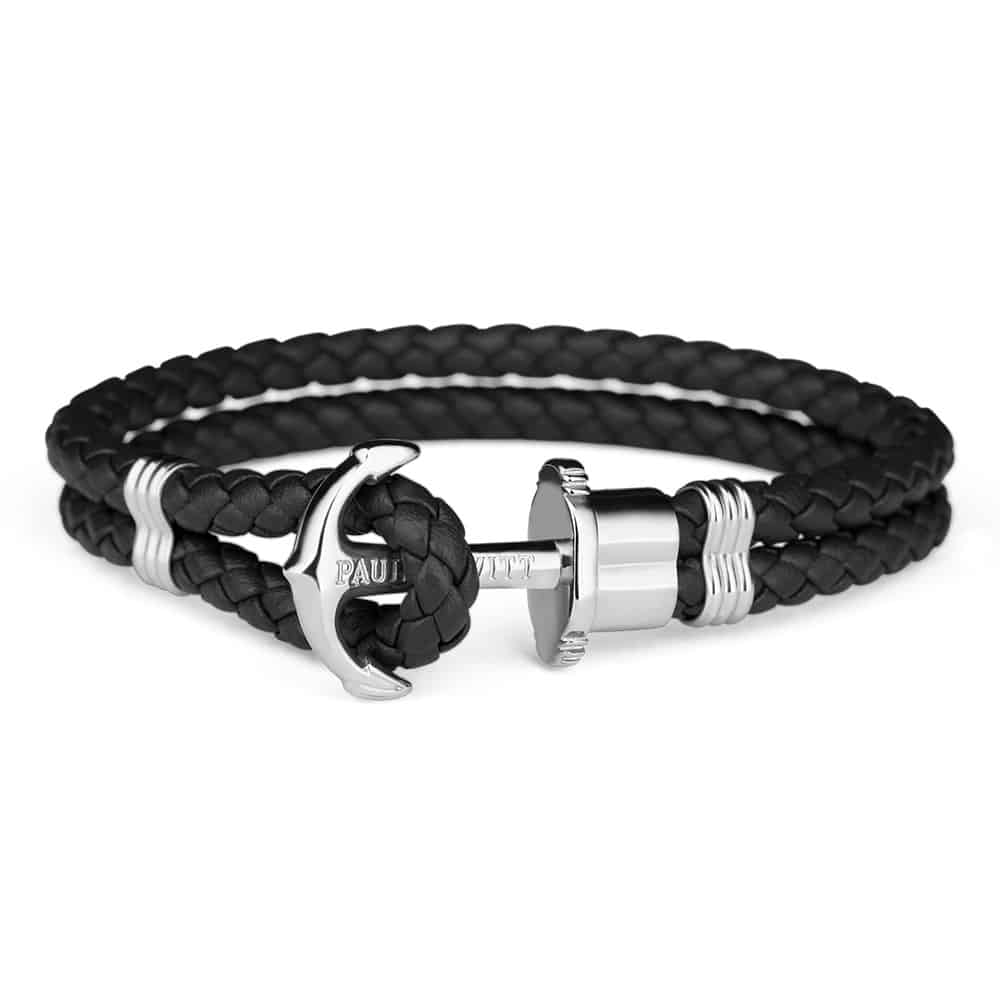 PH-PH-L-S-B-S ANCHOR BRACELET PHREP SILVER BLACK