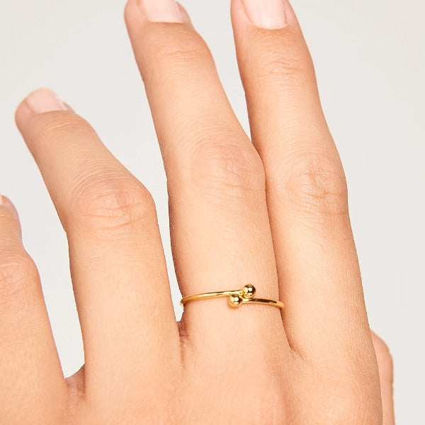 AN01-132-14 PDP BLACK ESSENTIA GOLD RING SIZE 14