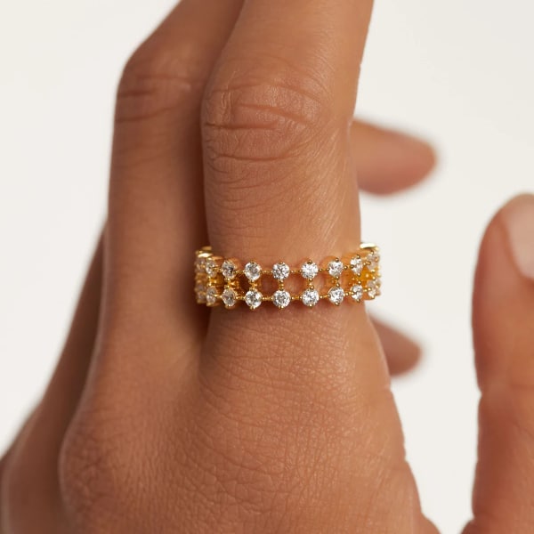 an01-882-14 Slim dumbo gold ring size 14