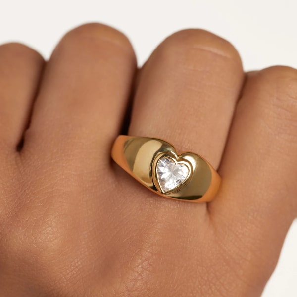 an01-902-12 Bright heart gold ring size 12