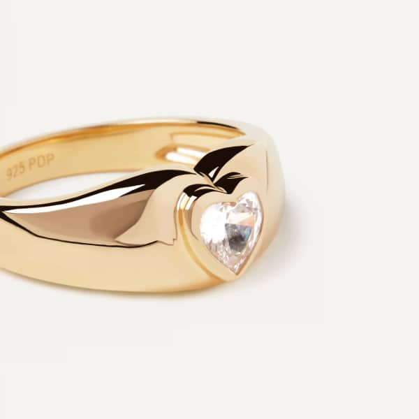 an01-902-12 Bright heart gold ring size 12